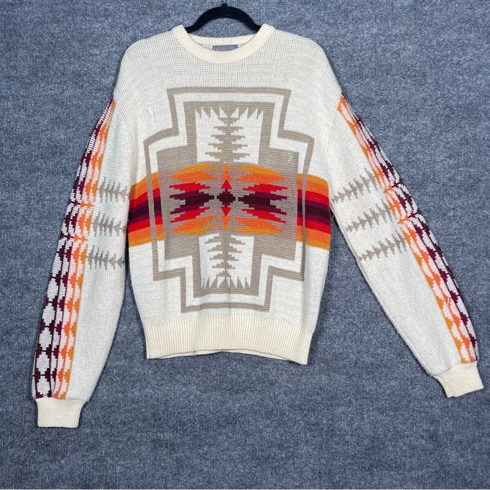 Pendleton Mens Medium 100% Wool High Grade Western Wear Aztec Tribal Sweater